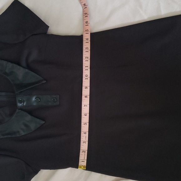 Sourpuss vinyl collar black dress.  New . Size s - Picture 5 of 7